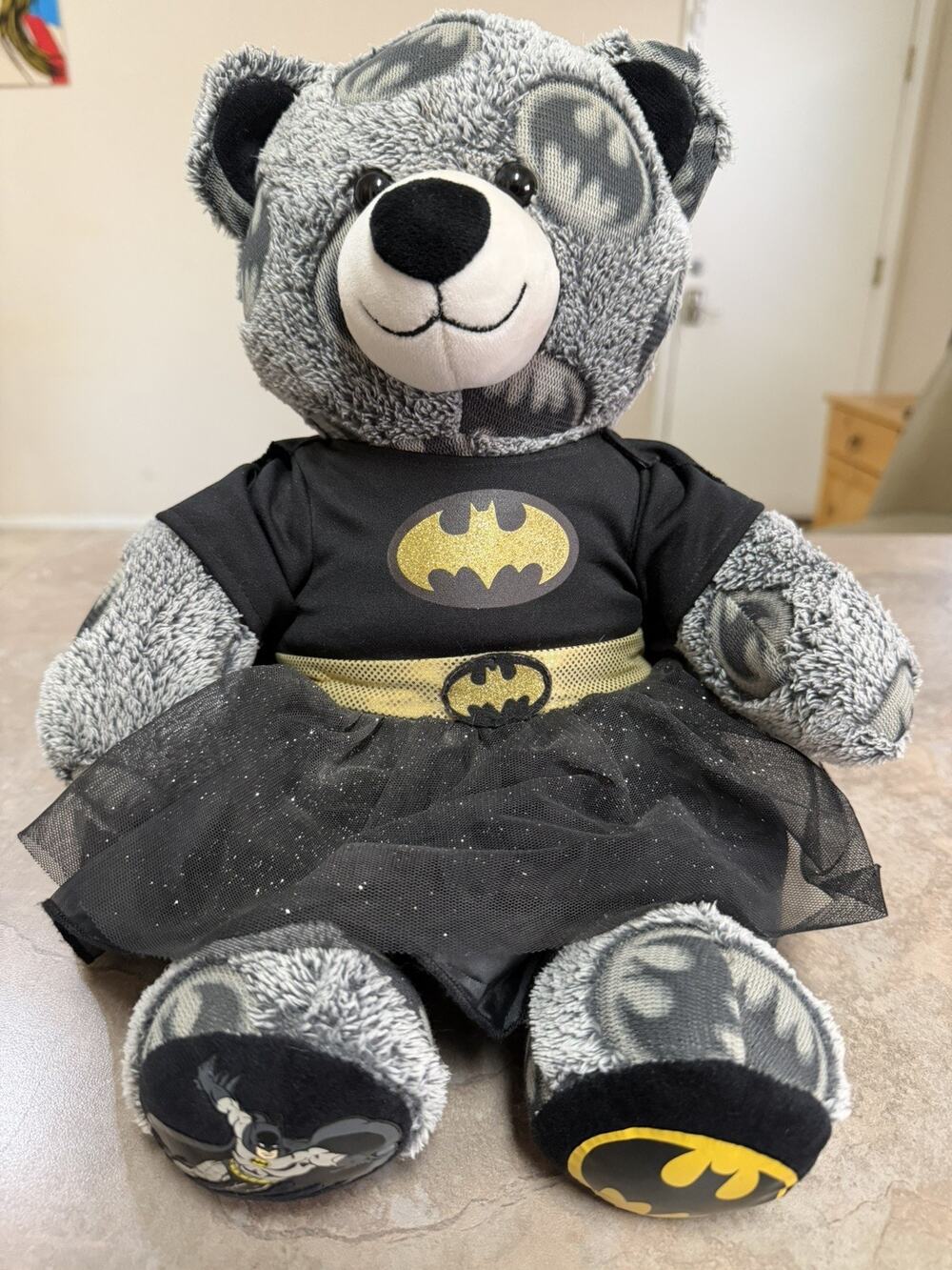 Build A Bear Batman Teddy Bear Stuffed Plush Retired 2015 w/Batsuit